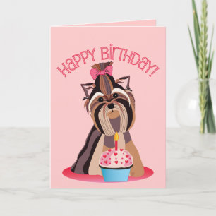 Happy Birthday Yorkshire Terrier Card Karte