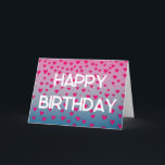 Happy Birthday Zitat Niedlich Pink Stars Design Ho Feiertagskarte<br><div class="desc">Das Happy Birthday Zitat Niedlich Pink Herz Design ist die perfekte Geburtstagskarte für jeden,  der einen einzigartigen Geburtstagswunsch benötigt,  der etwas ganz Besonderes verdient. Das rosafarbene Herzdesign mit einem farbigen Farbverlauf und einem farbigen Hintergrund.</div>