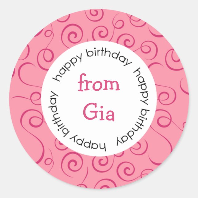 Happy Birthday zu/von Aufklebern Runder Aufkleber (Vorderseite)