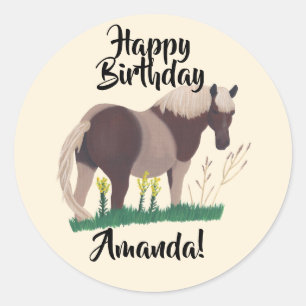 Happy Birthday zwei kräftige Pferd Aufkleber
