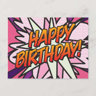 HAPPY BIRTHDAYComic Book Pop Art Postkarte