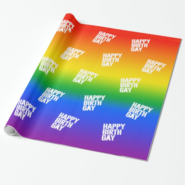Happy Birthgay Geschenkpapier (Ungerollt)