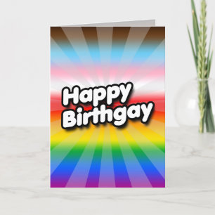 Happy Birthgay (Progress Pride) Karte