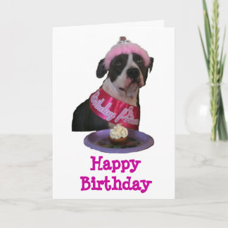 Happy Bithday Pit Bull Princess Karte