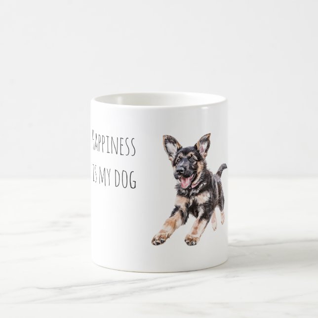 Happy Black Cream Dog  Kaffeetasse (Mittel)