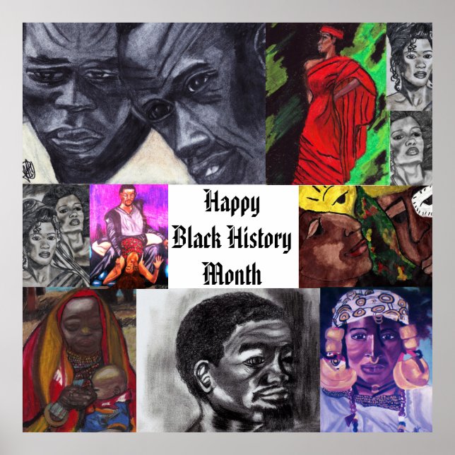 HAPPY BLACK HISTORY MONTH COLLAGE Poster (Vorne)