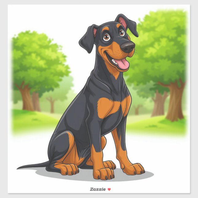 Happy Black und Tan Dog Aufkleber (Blatt)