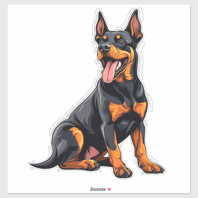 Happy Black und Tan Dog Aufkleber (Blatt)