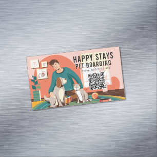 Happy Bleibe Pet Boarding Business Card Magnet