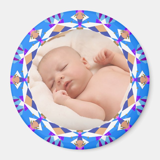 Happy Blue Baby Boy Girl Grandelterns Geschenkidee Magnet (Vorne)