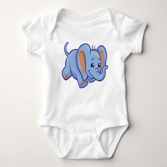 Happy Blue Elephant Baby Bodysuit Baby Strampler (Vorderseite)