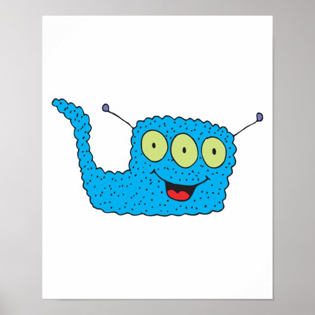 Happy-Blue-Goofy-Monster Poster (Vorne)