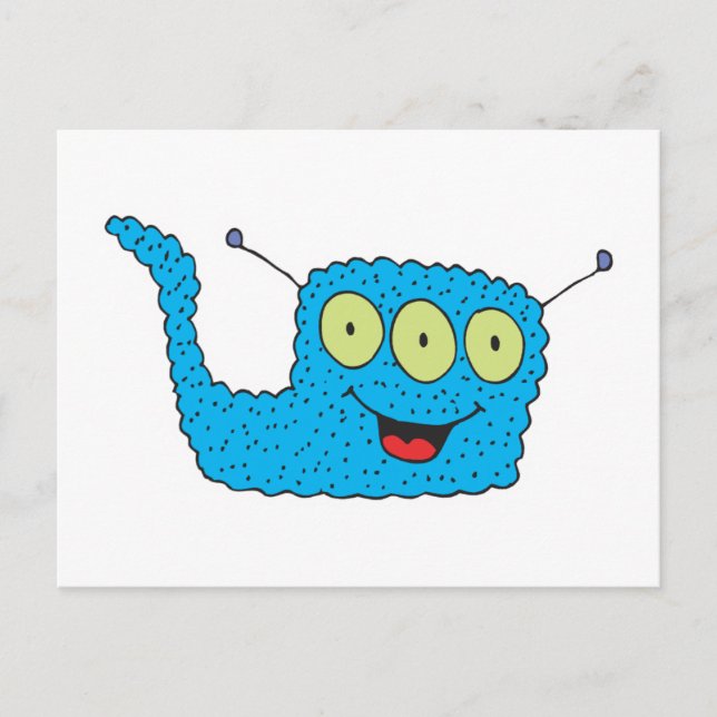 Happy-Blue-Goofy-Monster Postkarte (Vorderseite)