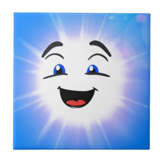 Happy Blue-Man-Gesicht Fliese