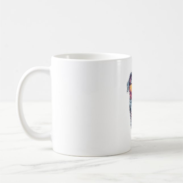 Happy Blue Pitbull mit Sonnenbrille Kaffeetasse (Links)