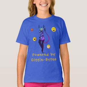 Happy Blue Robot Giggle Fun T - Shirt