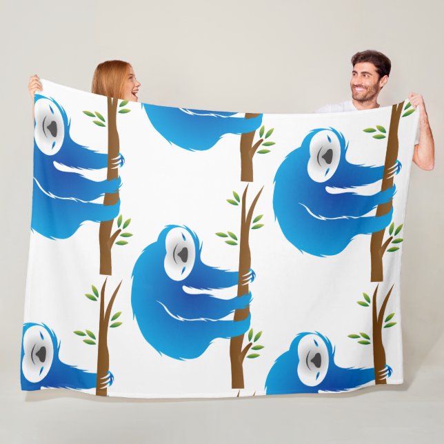 Happy Blue Sloth Klettergarten Fleece Blanket (Beispiel)
