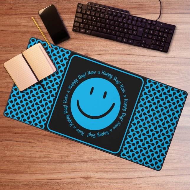 Happy Blue Smile Desk Mat Schreibtischunterlage (Von Creator hochgeladen)