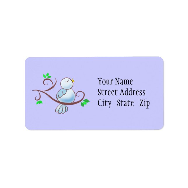 Happy Bluebird Adressaufkleber (Vorne)