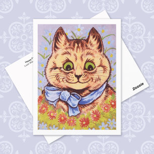 Happy Blume Cat Louis Wain Postkarte