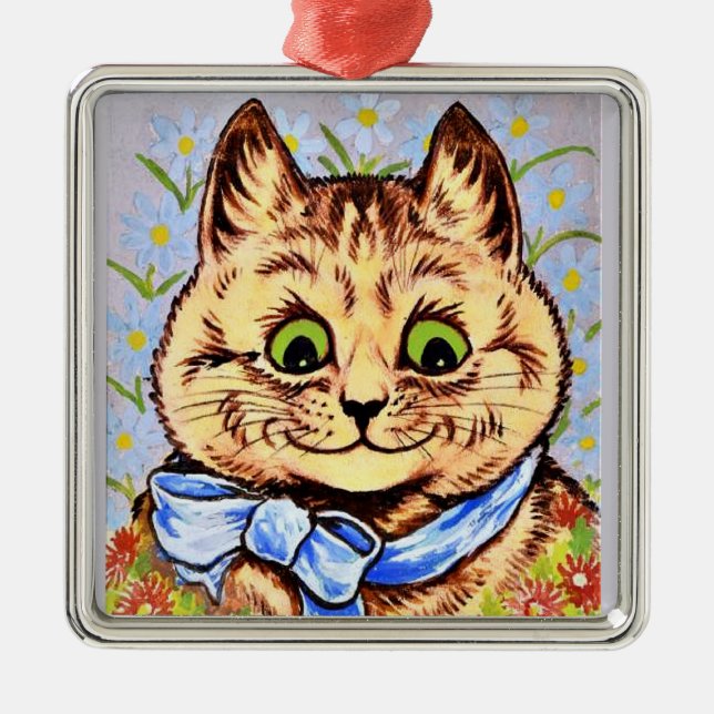 Happy Blume Cat von Louis Wain Ornament (Vorne)