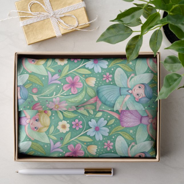 HAPPY BLUME FAIRIES FANTASY SEIDENPAPIER (Geschenk)