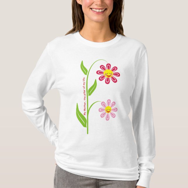 Happy Blume Mother's Day Custom T - Shirt (Vorderseite)