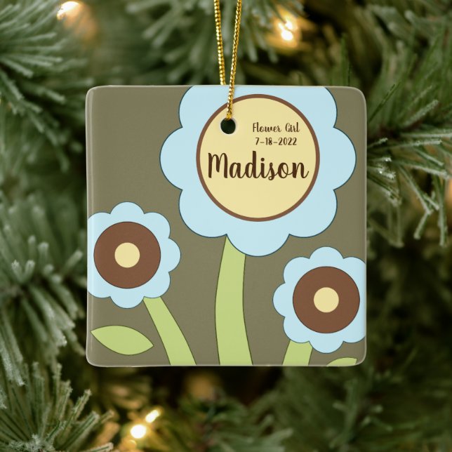 Happy Blume Ornament Square (Baum)