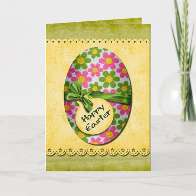 Happy Blume Ostereier Feiertagskarte (Vorderseite)