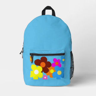 Happy Blume Pale Sky Blue Bedruckter Rucksack