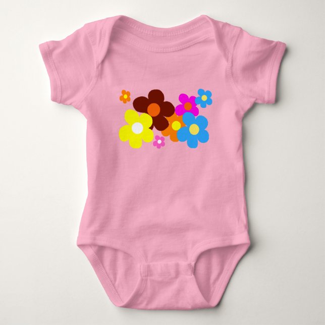 Happy Blume Pastellrosa Baby Strampler (Vorderseite)