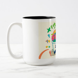Happy Blume Zweifarbige Tasse