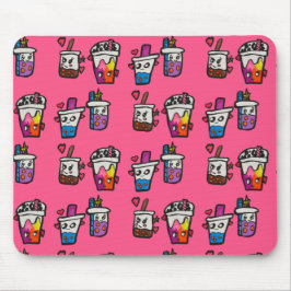 Happy Boba Tea Bubble Teas Bobas Kawaii Mousepad