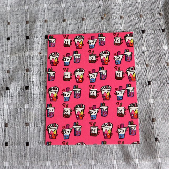 Happy Boba Tea Bubble Teas Bobas Kawaii Postkarte (Von Creator hochgeladen)