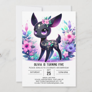 Happy Boho Deer Digital Geburtstag Einladung