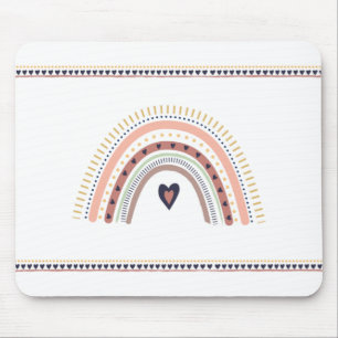 Happy Boho Rainbow Modern Minimal Trendy Chic Mousepad