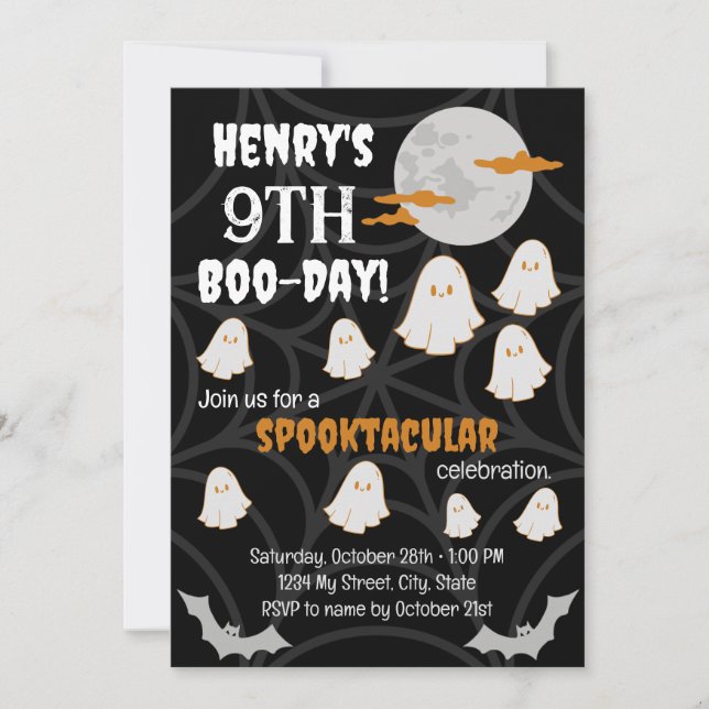 Happy Boo-Day Einladung (Vorderseite)