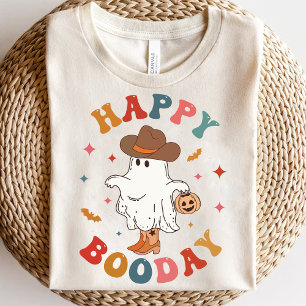 Happy Boo Day Funny Groovy Cowgirl Halloween T-Shirt