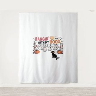 Happy Boo-Day Ghost Cat PNG - Spooky Niedlich Over Wandteppich