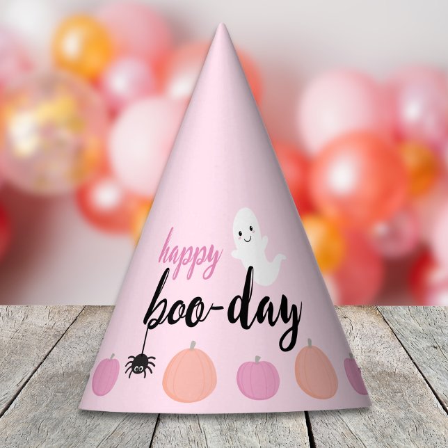 Happy Boo Day Halloween Geburtstag Partyhütchen (Happy Boo-Day Halloween Birthday Party Hat)