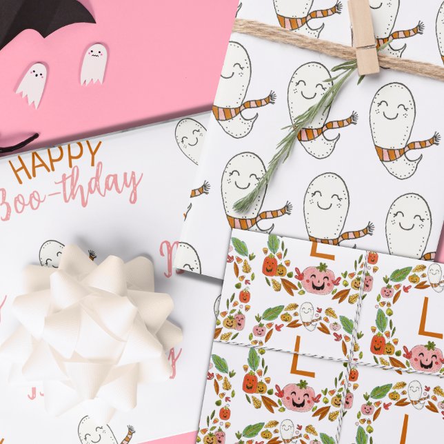 Happy Boo-thday Ghosts Geschenkpapier Set (Von Creator hochgeladen)