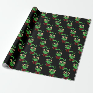 Happy Bookworm Black Geschenkpapier