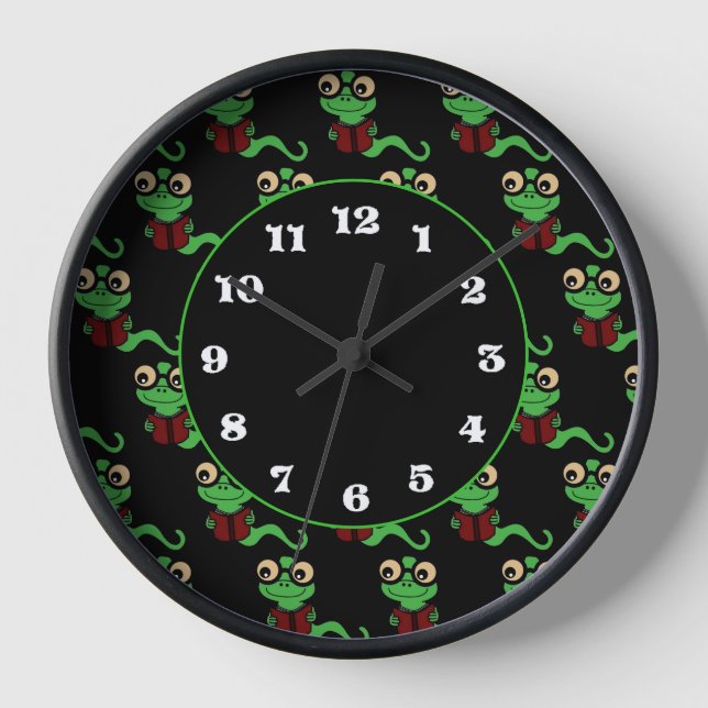 Happy Bookworm Black Uhr (Vorderseite)