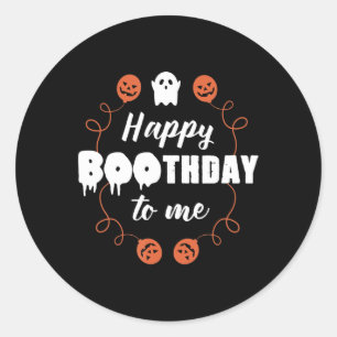 Happy Boothday To Me Fun Halloween Geburtstag Runder Aufkleber
