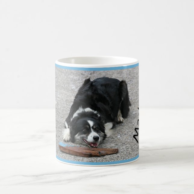 Happy Border Collie Hund mit Ihrem Namen Kaffeetasse (Mittel)