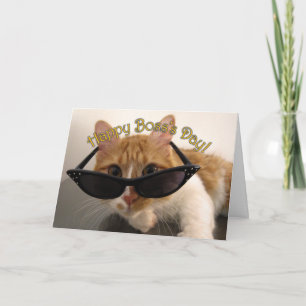 Happy Boss's Day - Coole Katze mit Sonnenbrille Karte