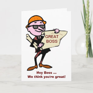 Happy Boss's Day mit Architekt oder Zeichner Karte