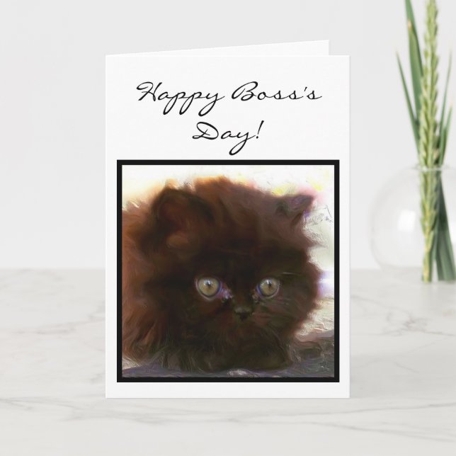 Happy Boss's Day Persian Kitten Grußkarte Karte (Vorderseite)