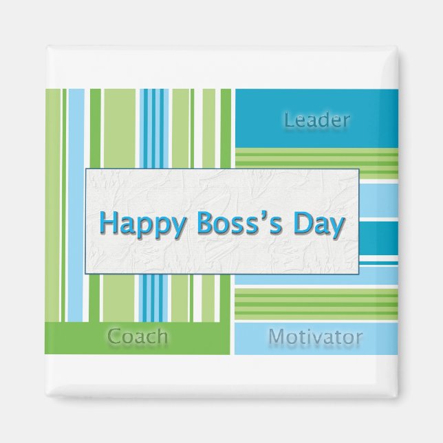 Happy Boss's Day Streifen Magnet (Vorne)