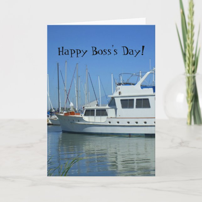 Happy Boss's Day Yacht Grußkarte Karte (Vorderseite)